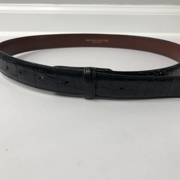 BKC Lot of 2 Black/Yellow Exotic Skin Belts Sz2 main image 9